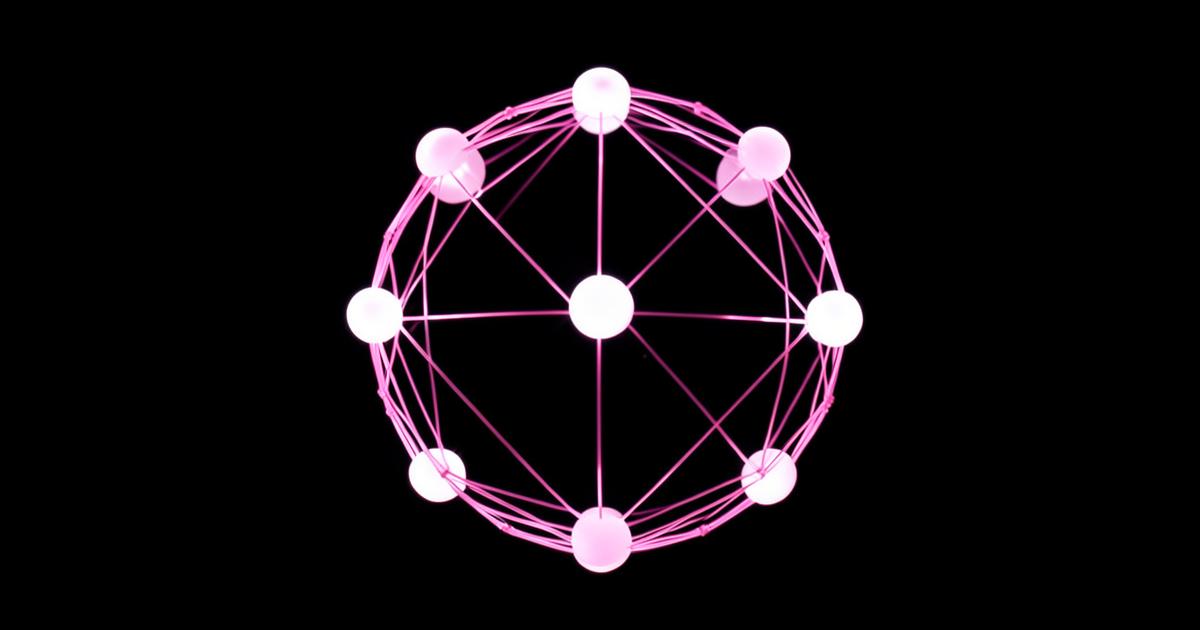 Pink glowing spheres connected in a network globe
