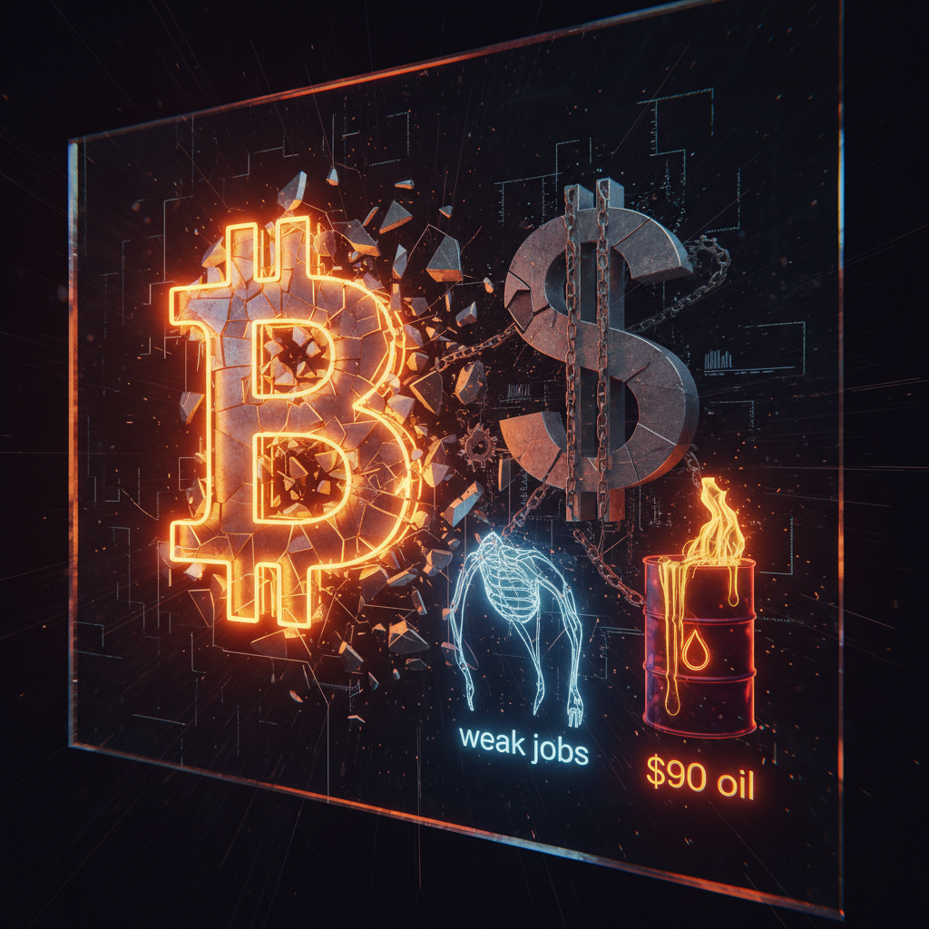 Bitcoin hits $77,000 wall as the Fed gets trapped between weak jobs and $90 oil