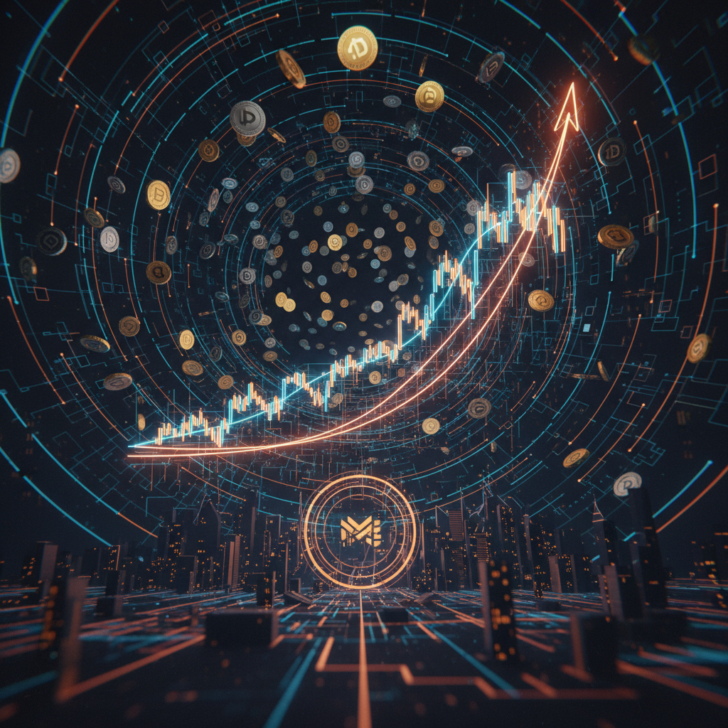 Glowing digital wallet interface showcasing massive meme token profit in orange neon