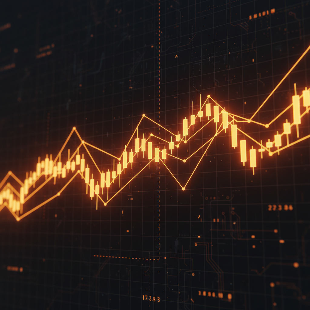 Technical analysis chart depicting a critical Bitcoin price prediction in glowing neon