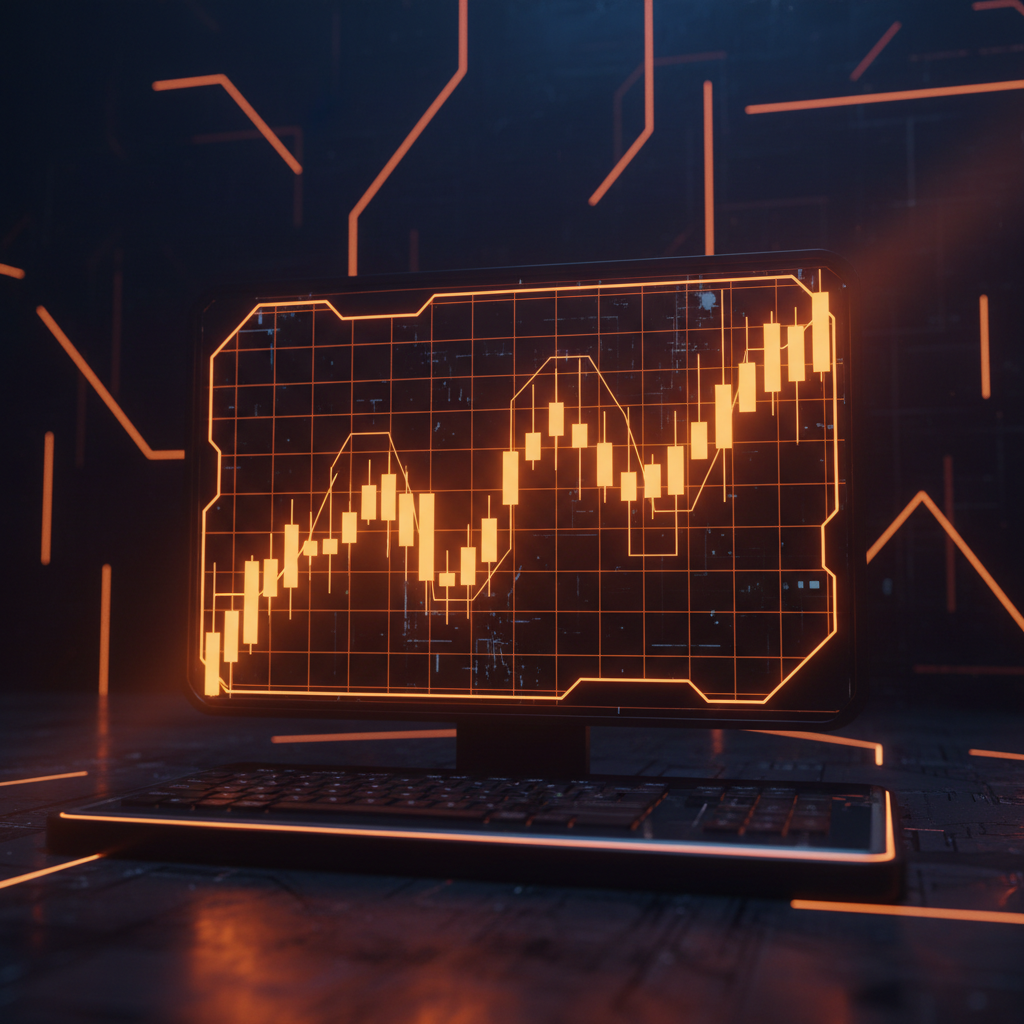 Trading screen displaying a major altcoin volatility drop across digital asset candlestick charts.