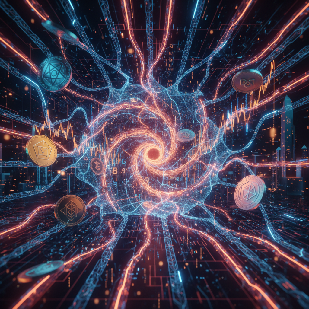 Trading screen visualizing the Anthropic implied valuation with orange neon market curves.