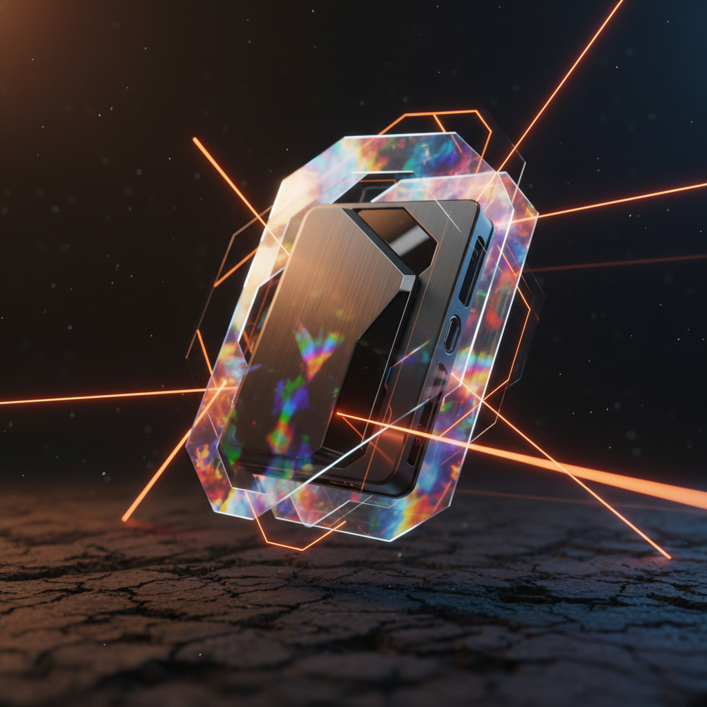 Protected hardware device shielded from digital attacks during a Trezor hardware wallet breach alert.