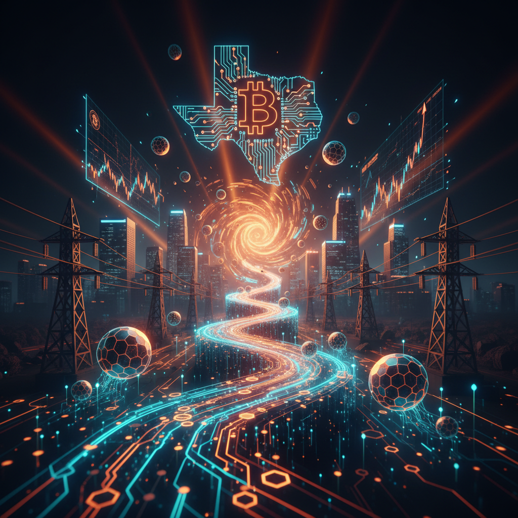 High voltage electrical towers powering data centers during the Bitcoin mining power race.