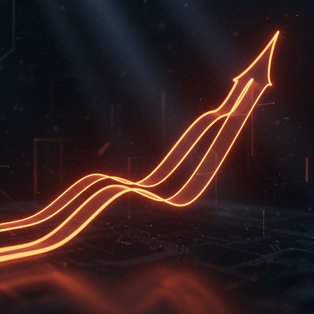 Financial chart analytics glowing against a dark background reflecting the Tom Lee crypto forecast.