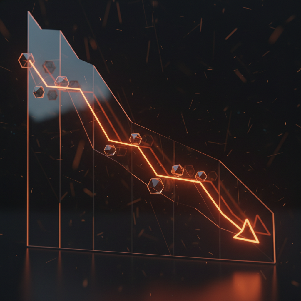 Glowing financial market graph indicating a Morgan Stanley stock correction risk with orange trendlines