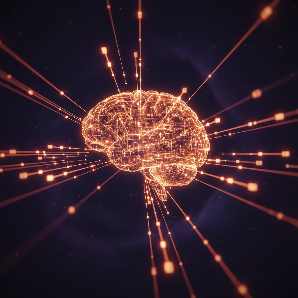 Futuristic neural computing network illustrating the Solana founder AI remarks on technology regulation.