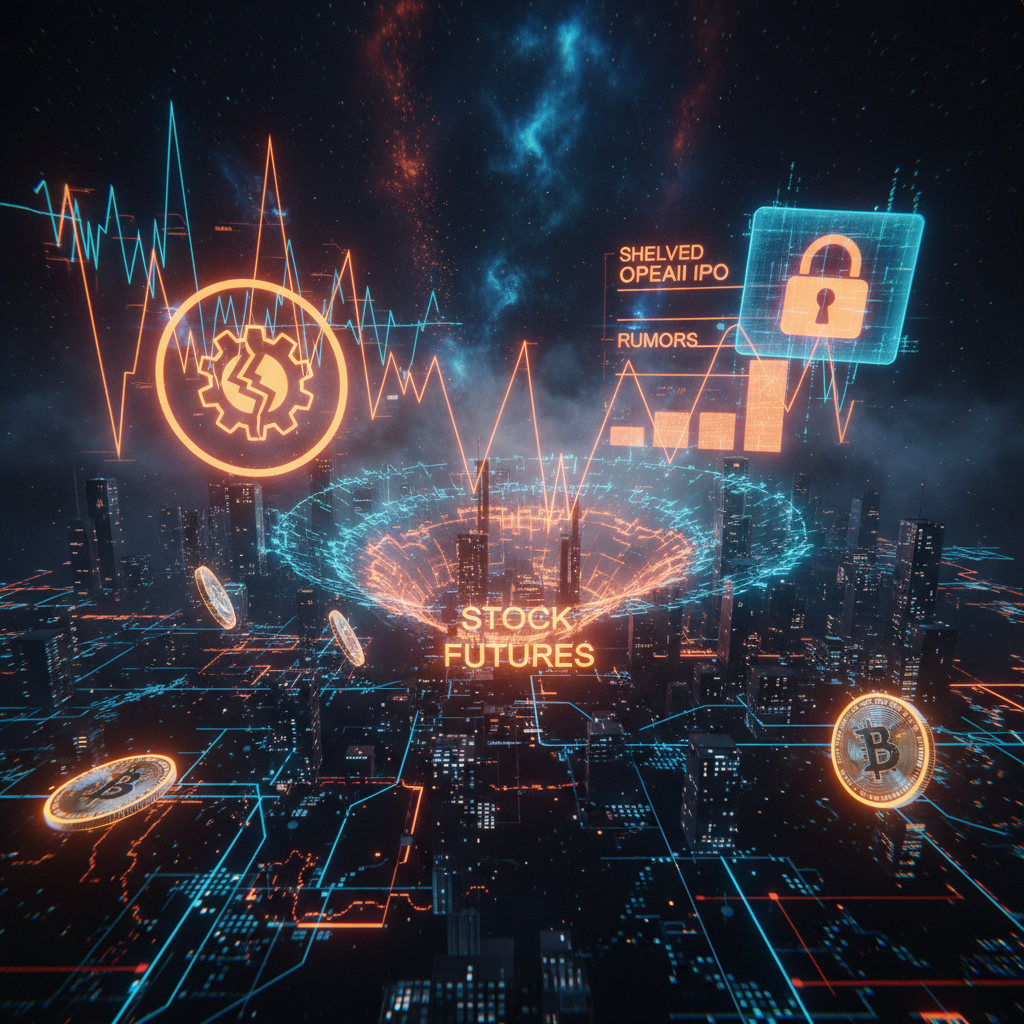 Fluctuating market index screens following the Anthropic AI slowdown warning announcement.