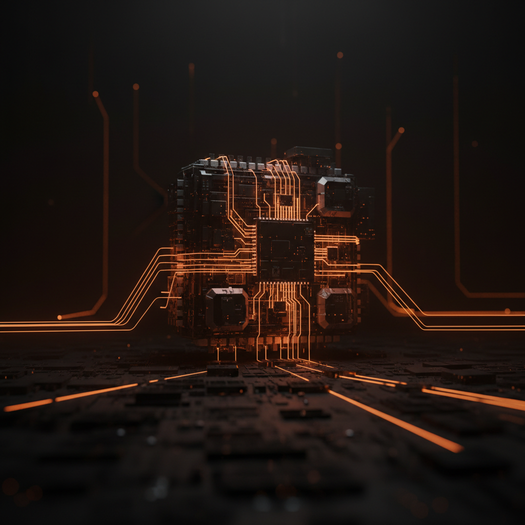 Digital computing grid reflecting market turbulence following the AI industry slowdown warning.
