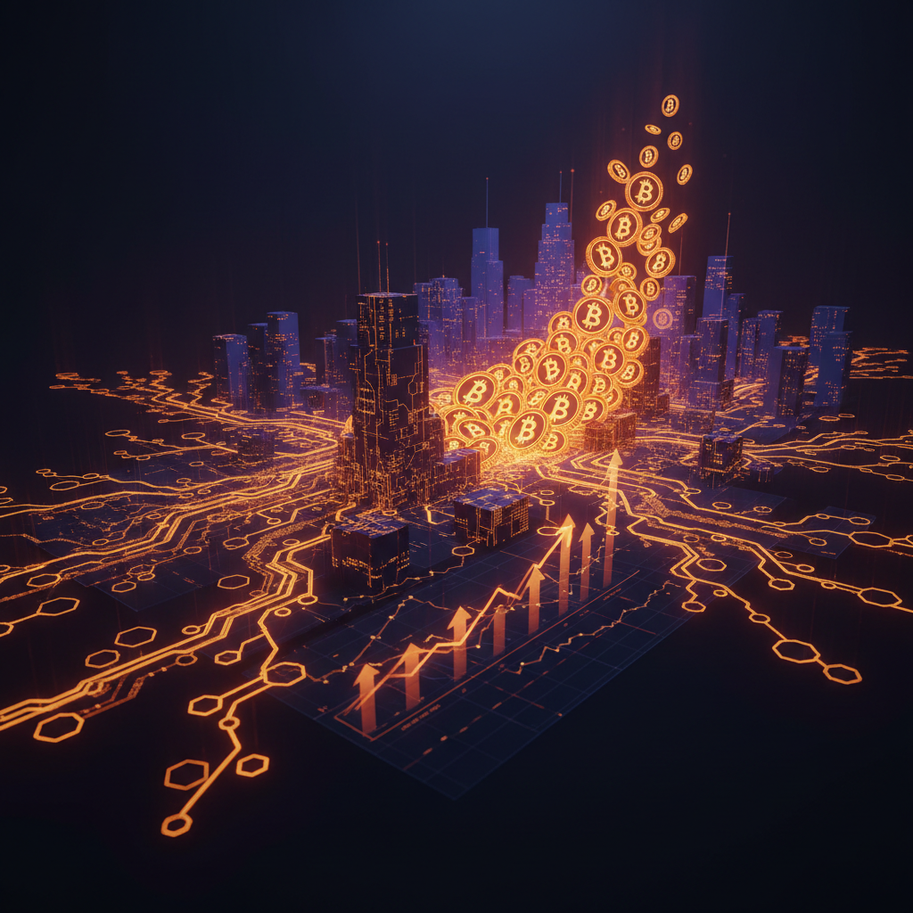 Digital gold vault showing the Strive Bitcoin treasury reserves illuminated by orange neon.