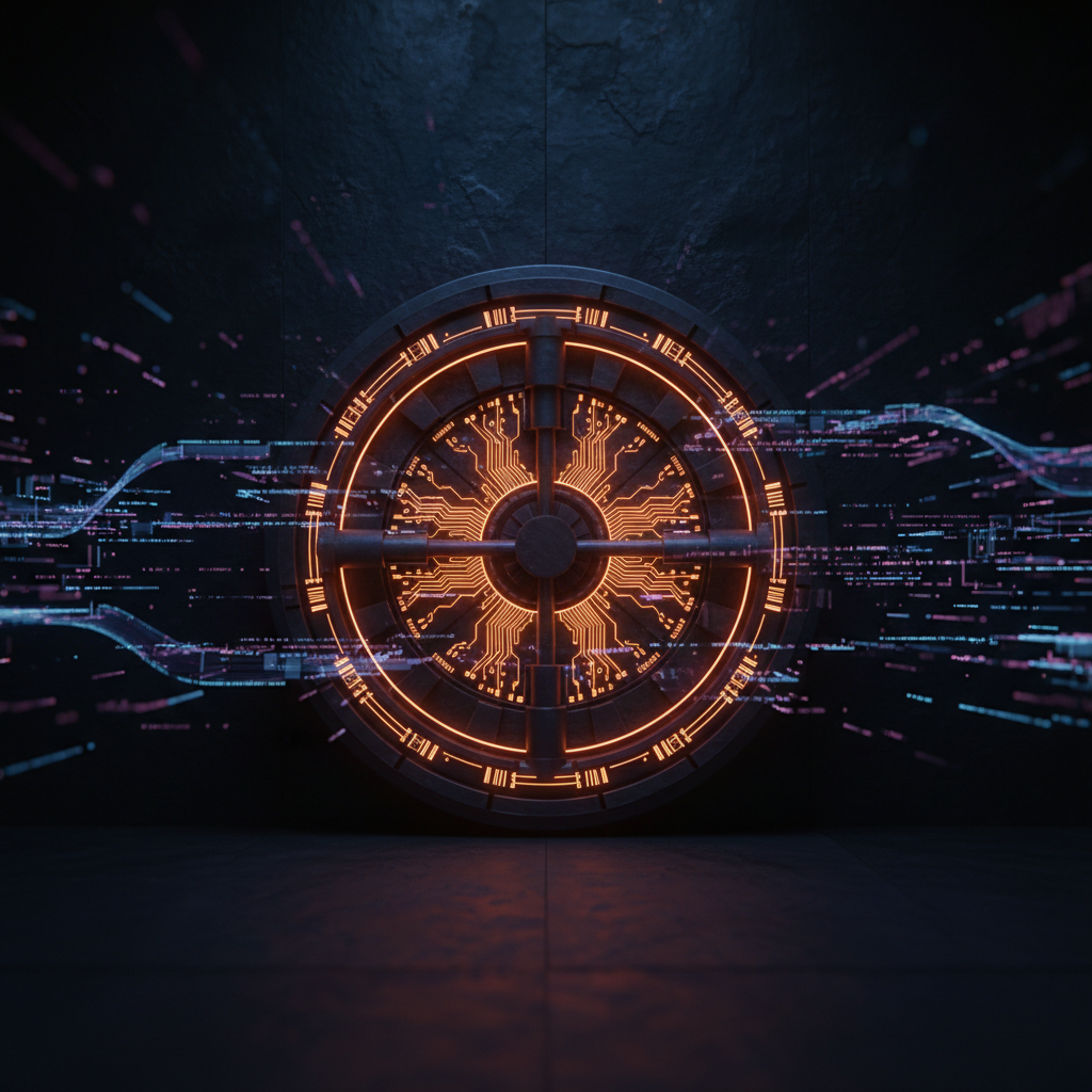 A glowing digital reserve vault visualizing new crypto tax legislation and national asset storage.