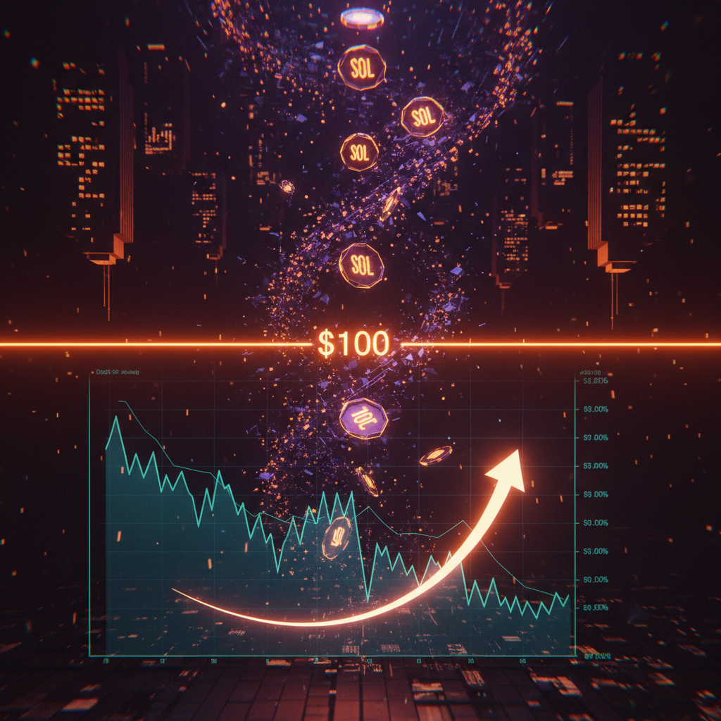 Digital chart interface showing the Solana token price reacting near critical support.