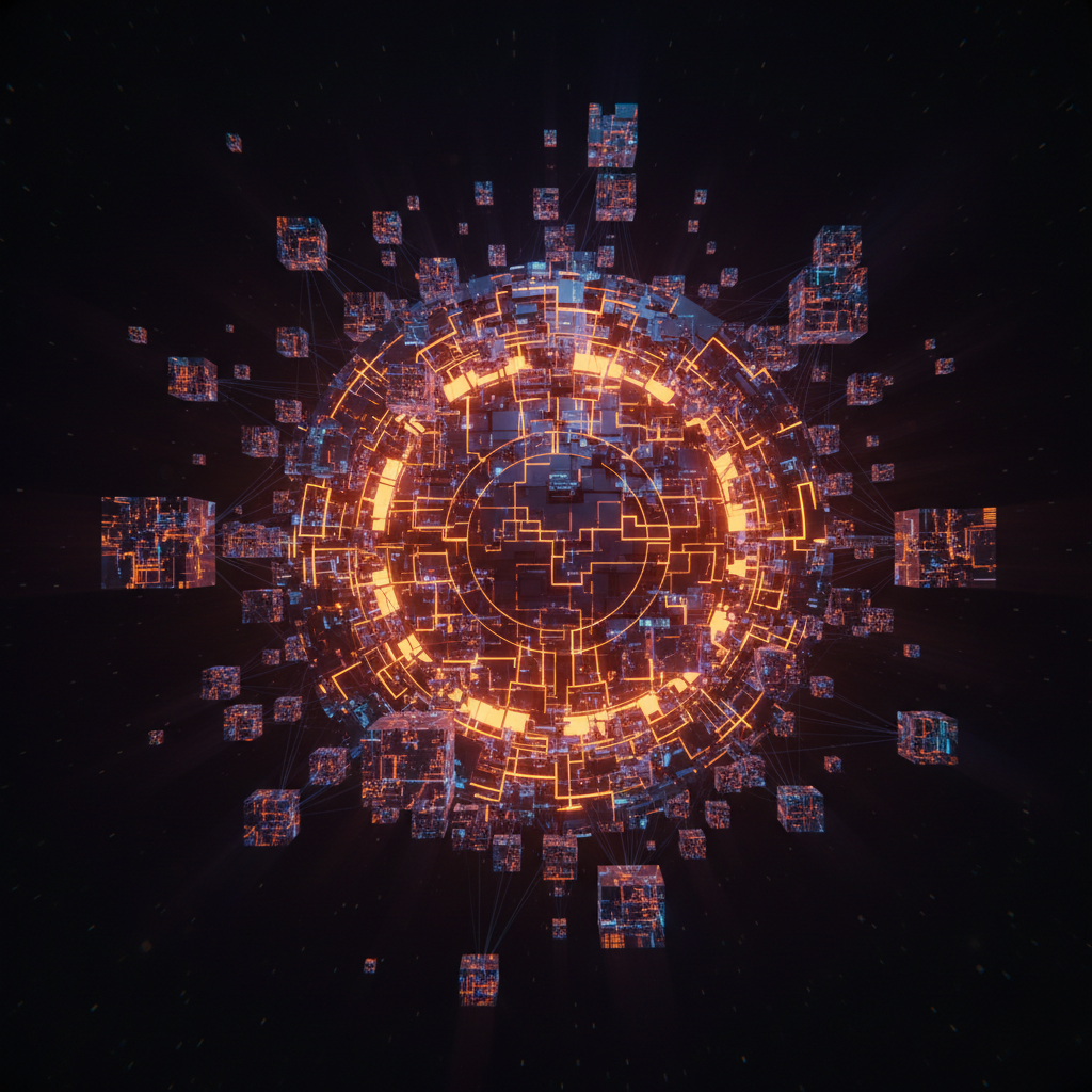 A glowing financial vault showing Aave Arc liquidity metrics and token balances.