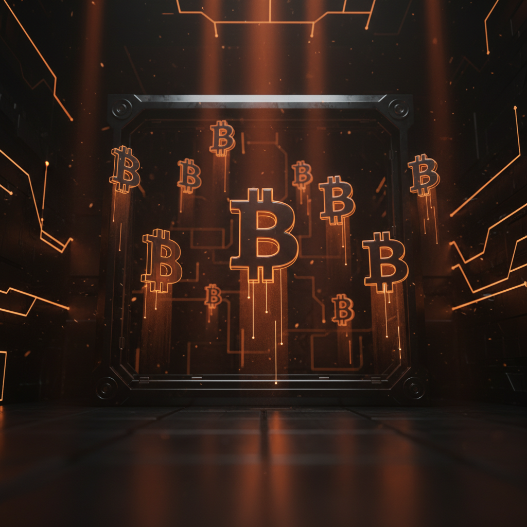 Corporate vault setting representing Bitcoin corporate treasuries experiencing quarterly acquisition slowdowns.