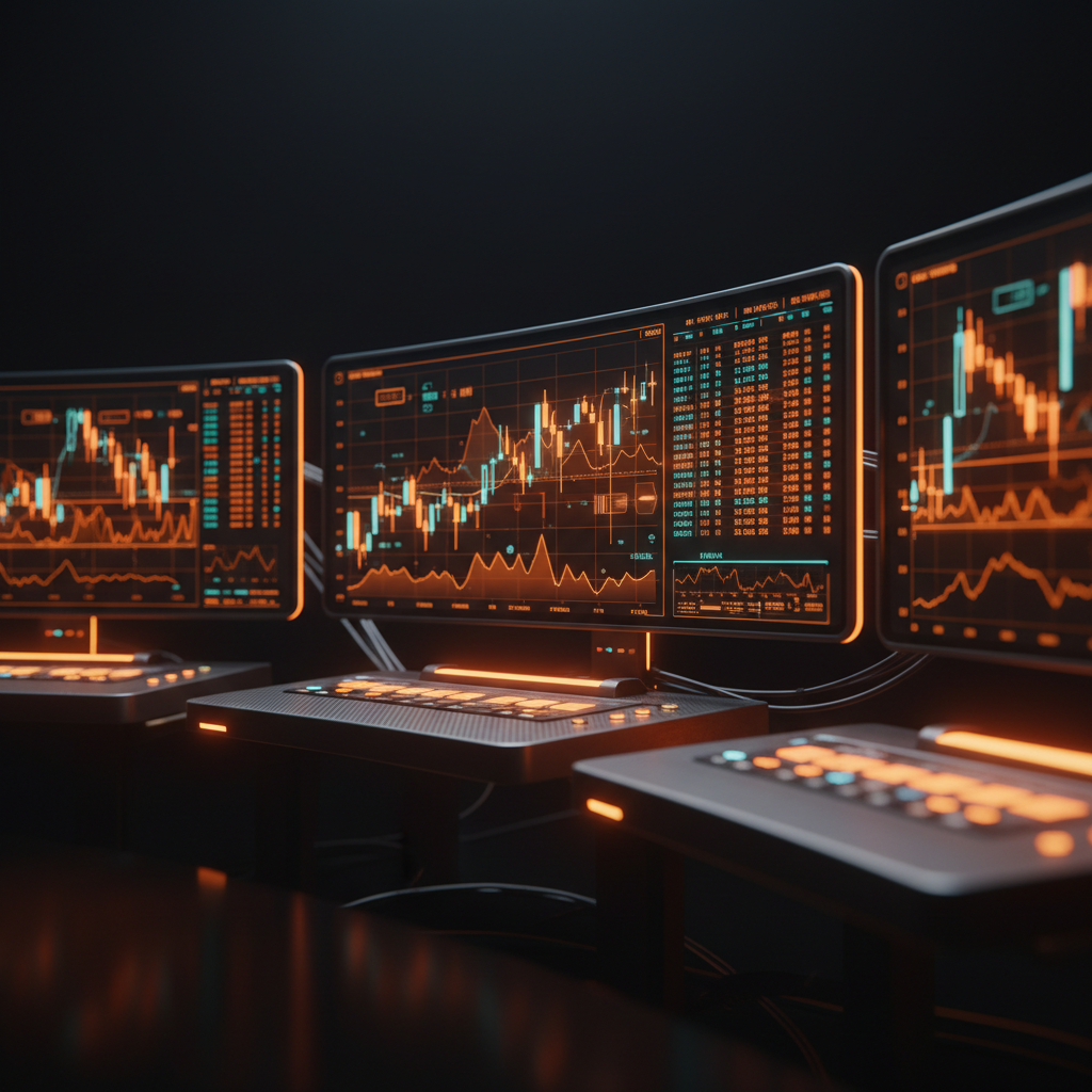 Trading terminal displaying Kraken onchain perpetuals analytics and order book depth in neon orange