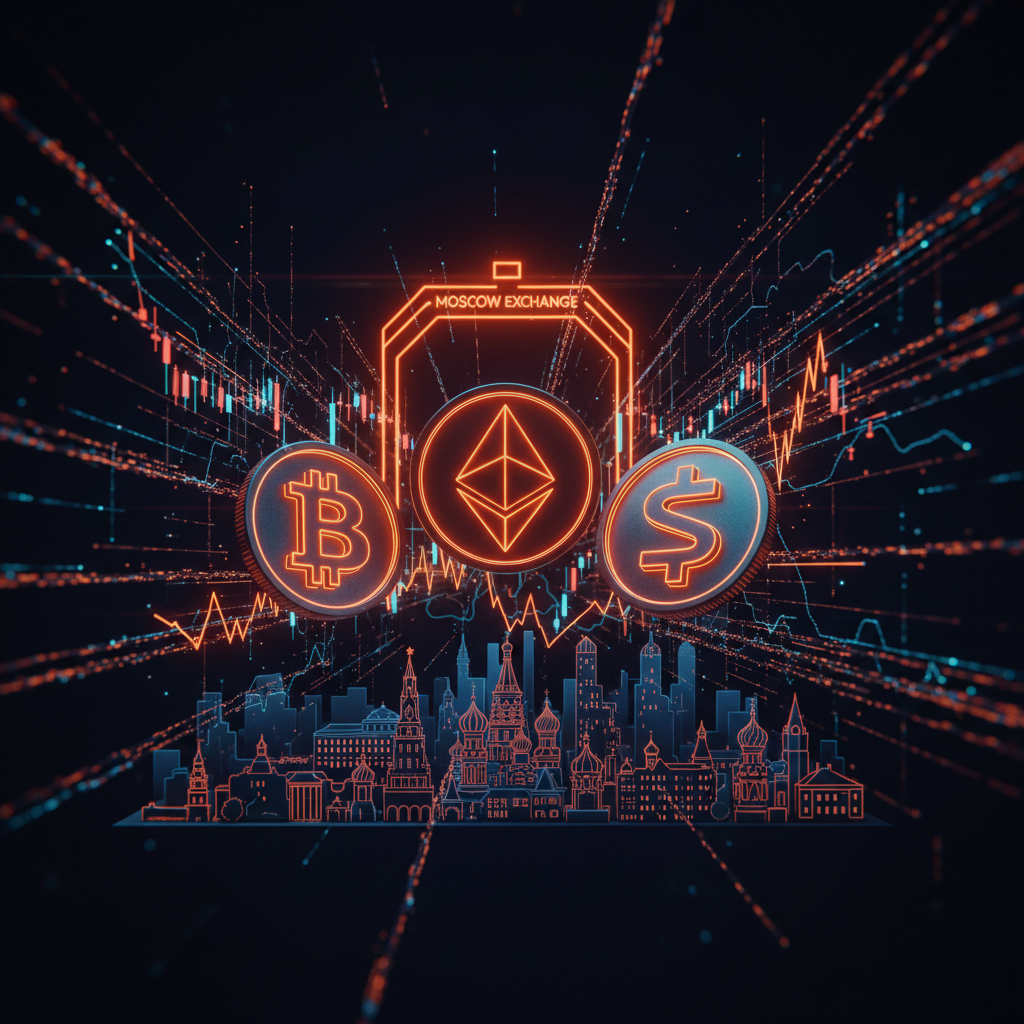 Trading charts displaying crypto perpetual futures data against a dark background with orange accents.