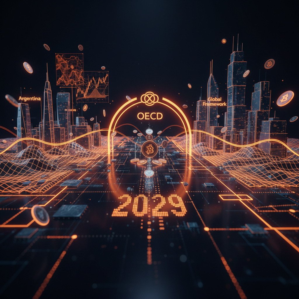 Digital tax records and data flow illustrating Argentina crypto tax reporting network