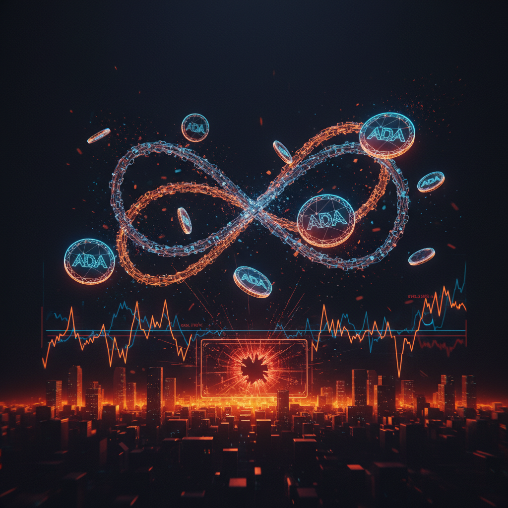 Glowing digital security warning graphic representing the Cardano YouTube compromised incident.
