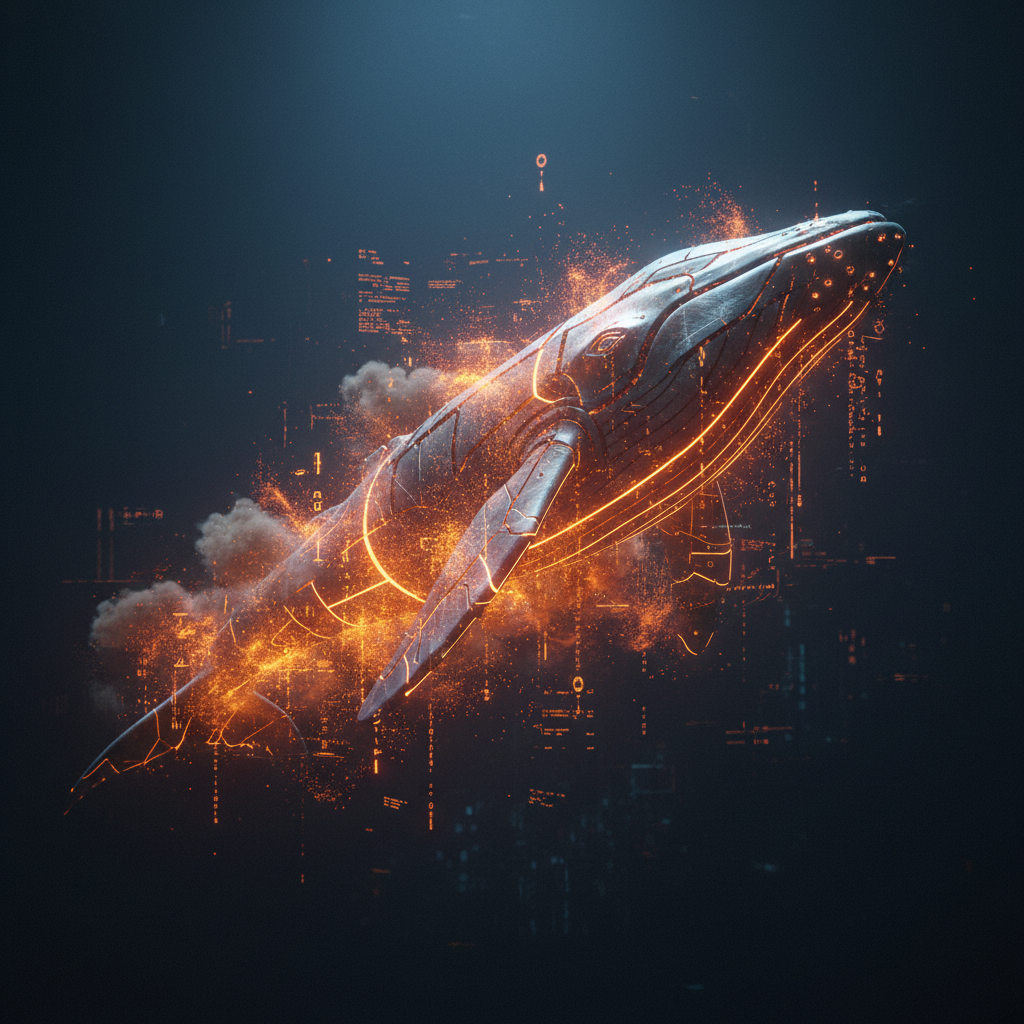 Digital visualization of substantial crypto transfers highlighting XRP whale inflows moving toward exchange addresses.