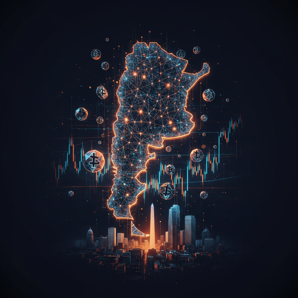 Glowing global financial network lines representing crypto tax reporting standards in orange neon.