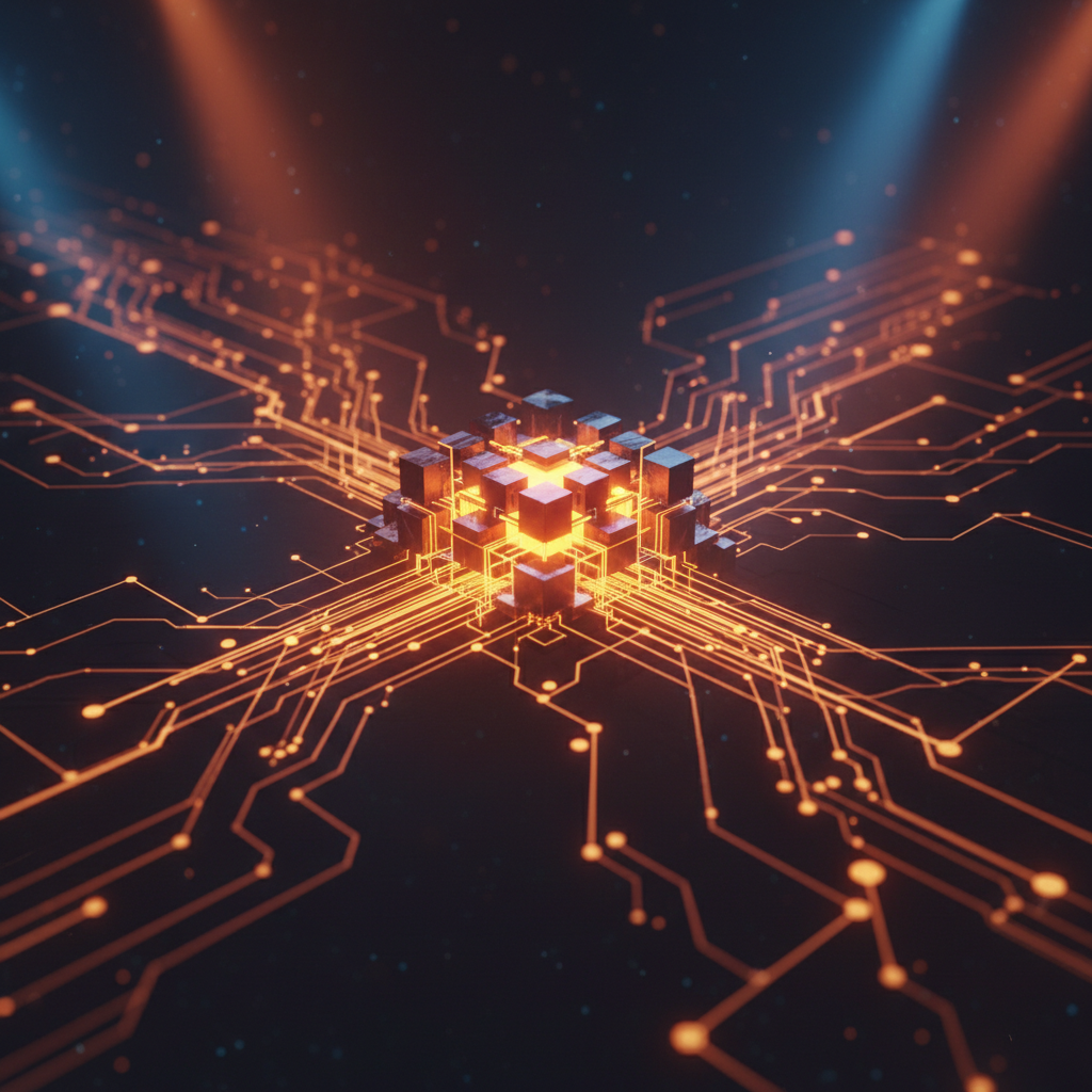 Futuristic digital brain merging with nodes in a Charles Hoskinson AI crypto concept.