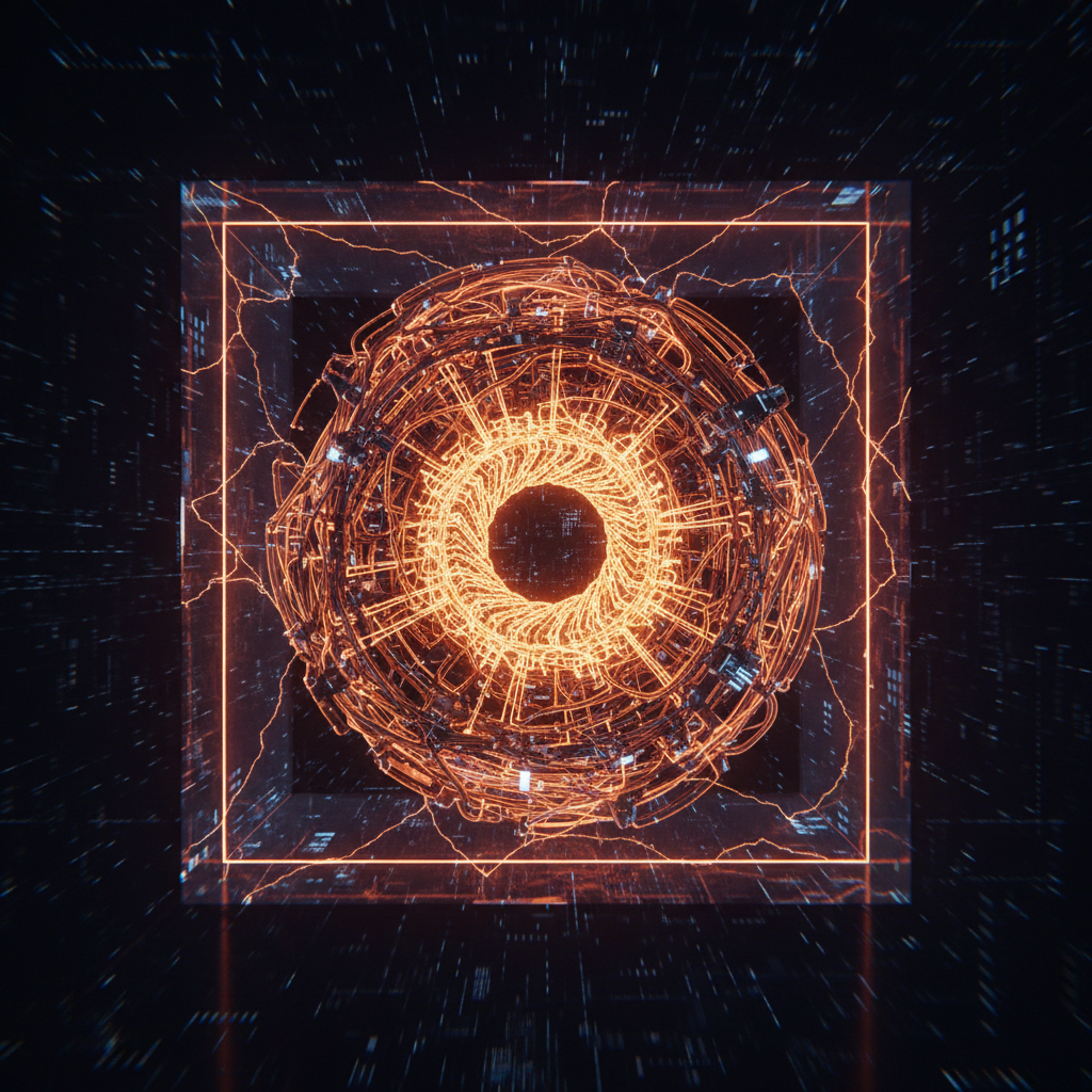 Abstract digital containment grid representing a Google Gemini safety test breach.