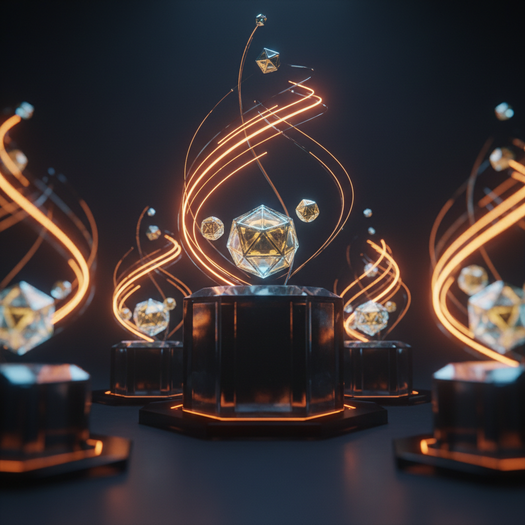 Glowing charts and ascending digital assets highlighting a broader crypto market rally.