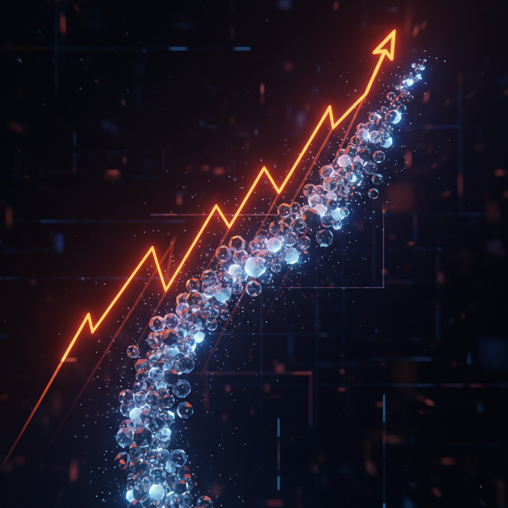 Glowing financial interface displaying the unexpected JPYC stablecoin price spike on Upbit