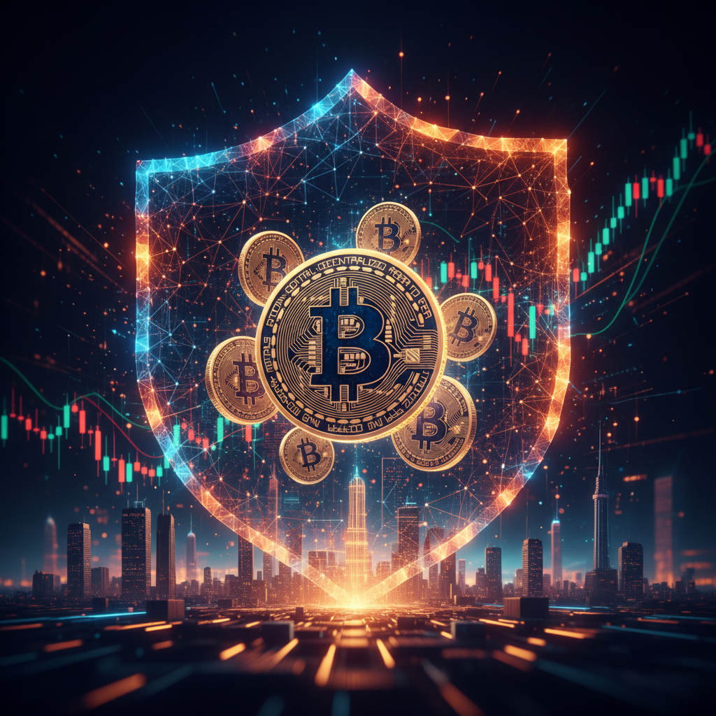 A digital chart demonstrating resilient Bitcoin price stability during market volatility