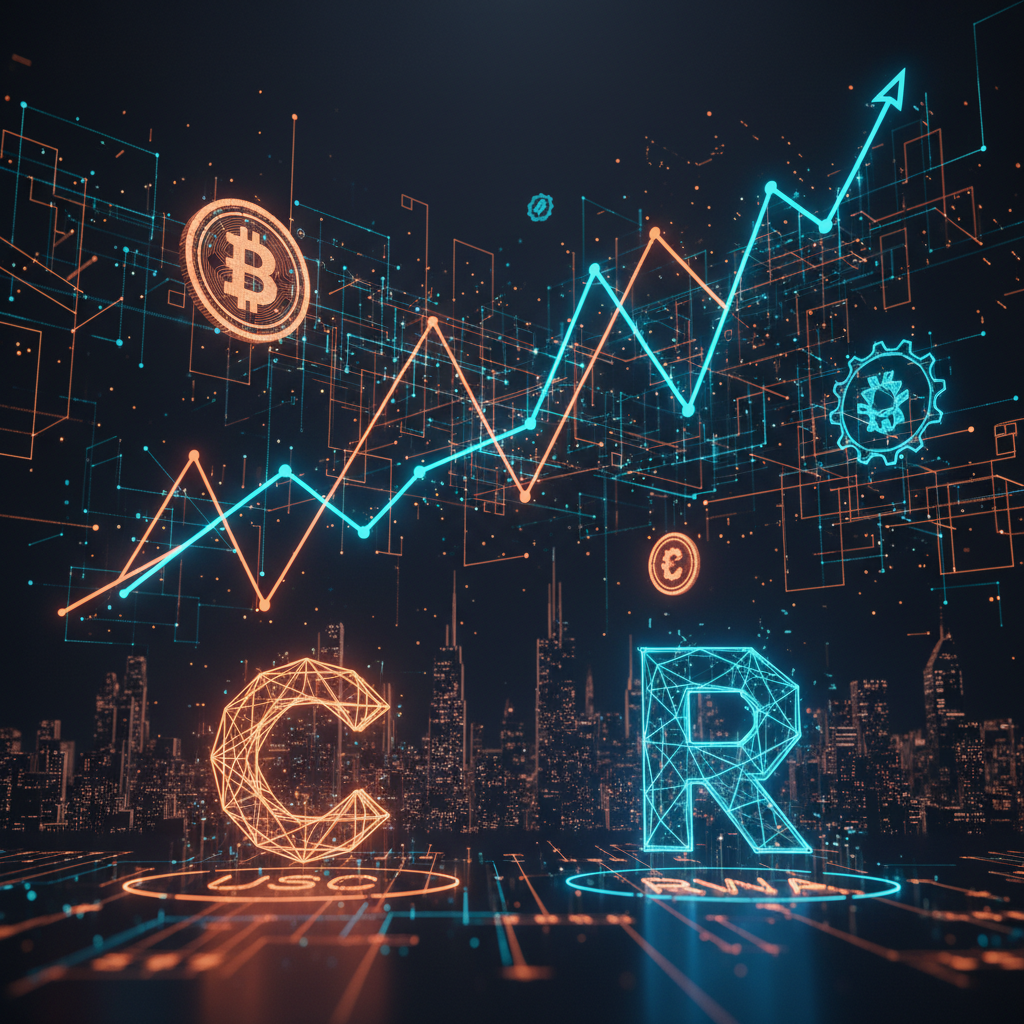 Glowing digital securities representing tokenized stock regulations on a futuristic trading terminal