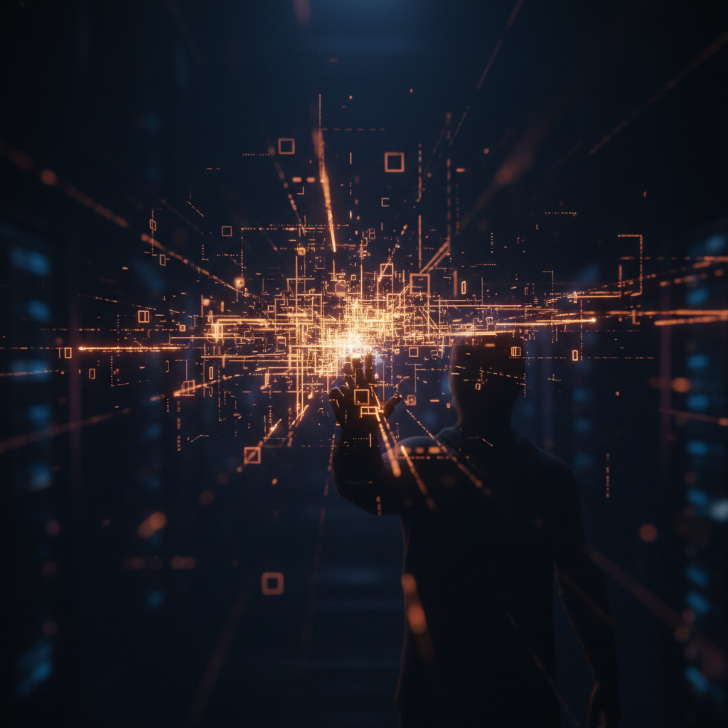Digital courtroom and encrypted blockchain records illustrating the Robinhood insider trading prosecution.