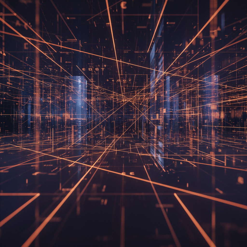 Financial data stream illustrating the Bank of Korea won settlement platform with glowing orange accents.