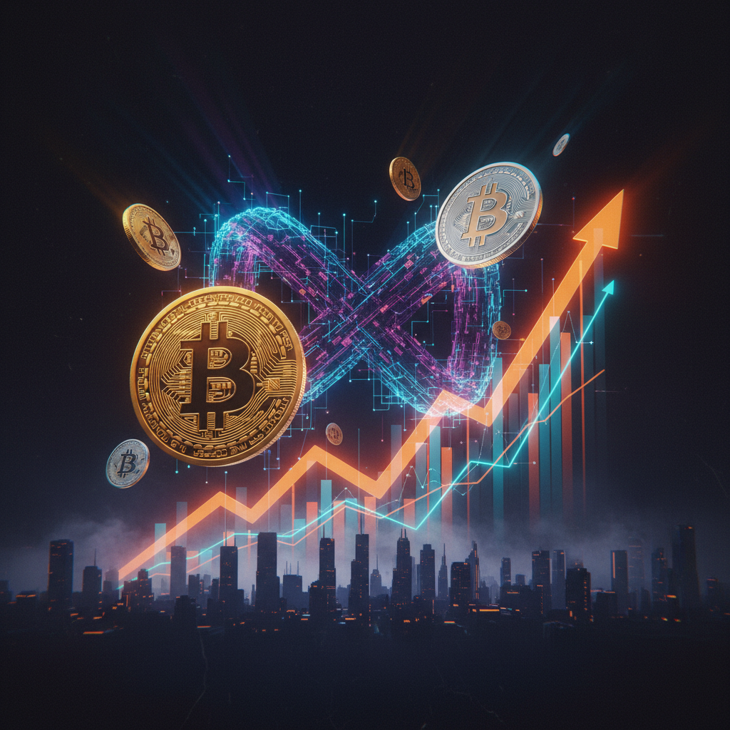 Financial candlestick charts showing how Bitcoin reclaims $85K with vibrant orange line overlays.
