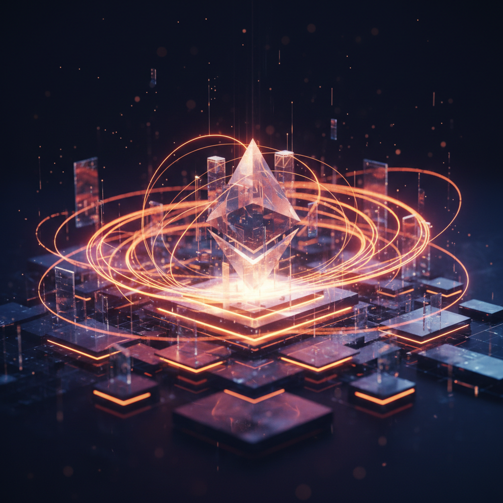 Layered blockchain architecture representing complex Ethereum supply dynamics.