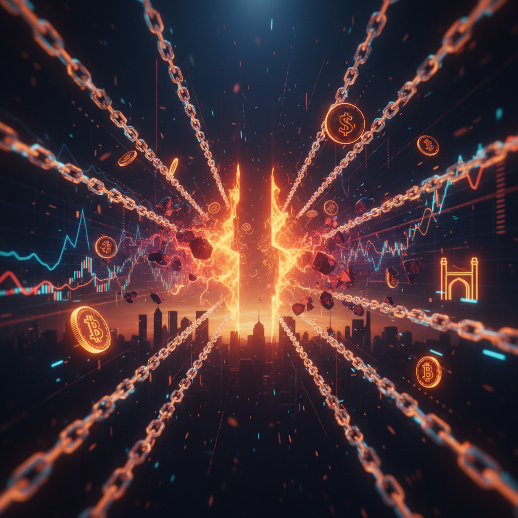 A digital vault under lockdown illustrating the Bitbank US sanctions enforcement action