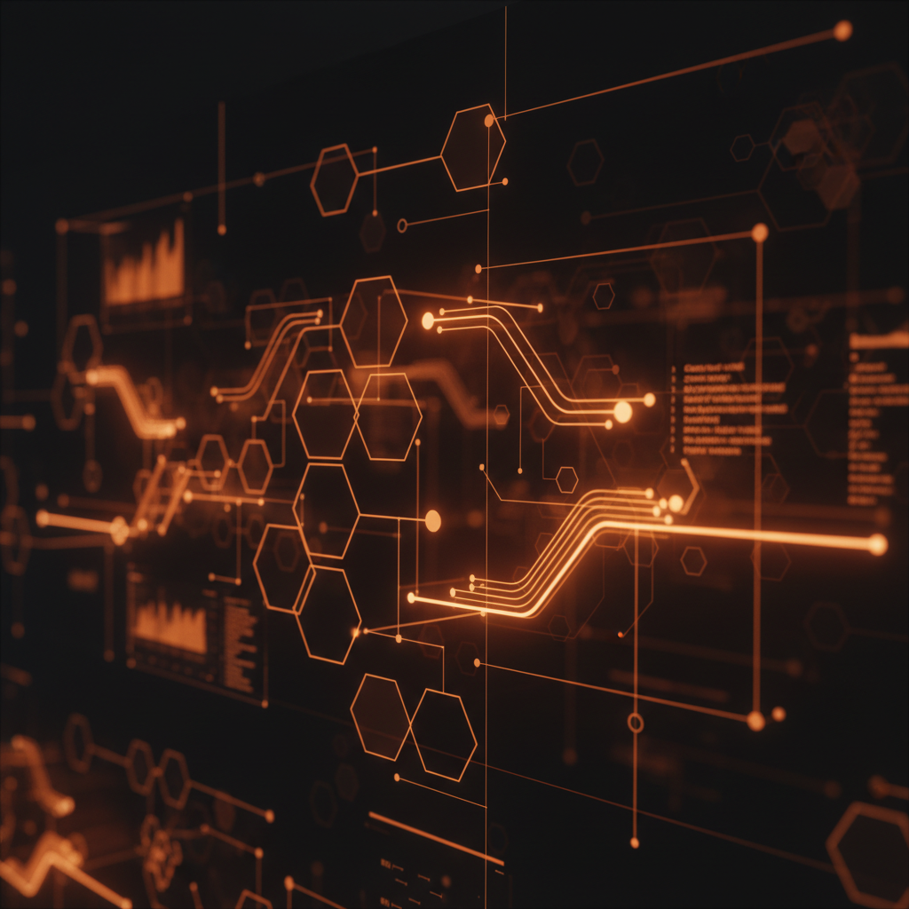 Futuristic financial analytics interface illustrating the Australian economic outlook on a dark background.