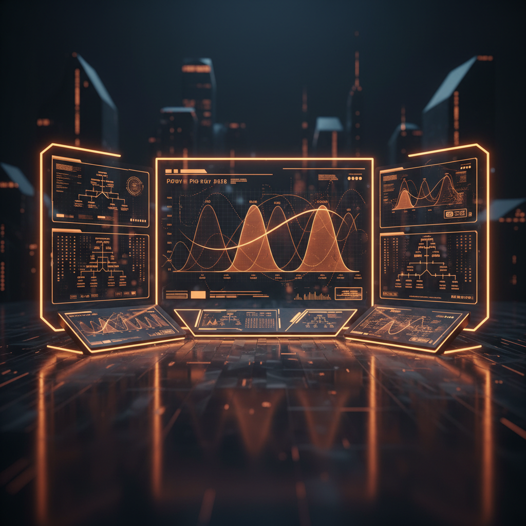 Futuristic digital interface representing crypto prediction markets with probabilistic financial charts.