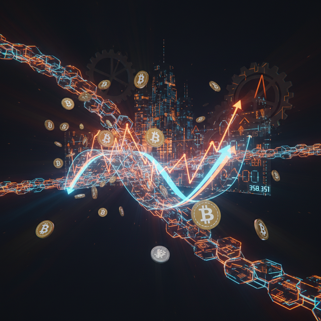 Neon digital trading terminal showing rising spot Bitcoin ETF volume and institutional buying