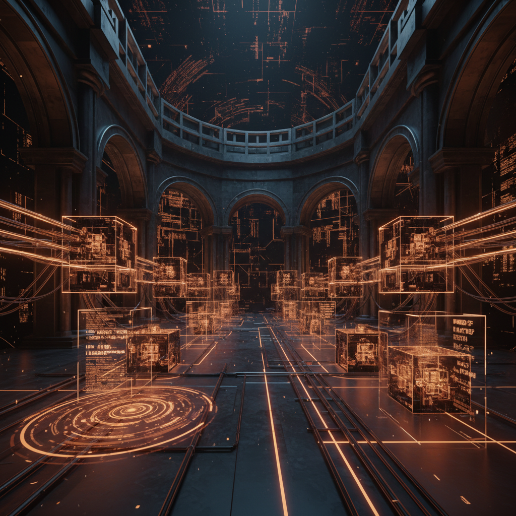Futuristic banking vault illustrating Raiffeisen Bank crypto trading rollout across Europe.