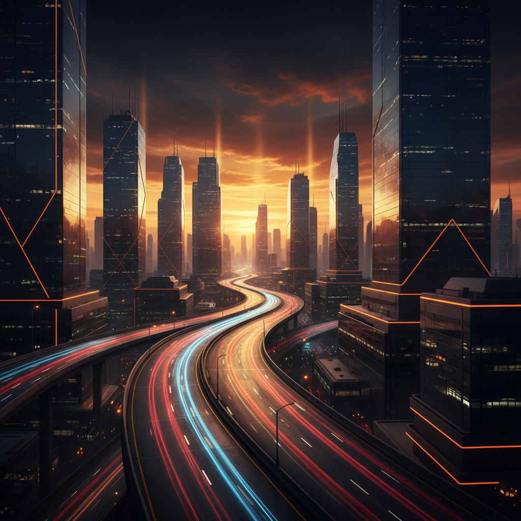Futuristic city skyline and luxury vehicles representing Singapore car ownership regulations