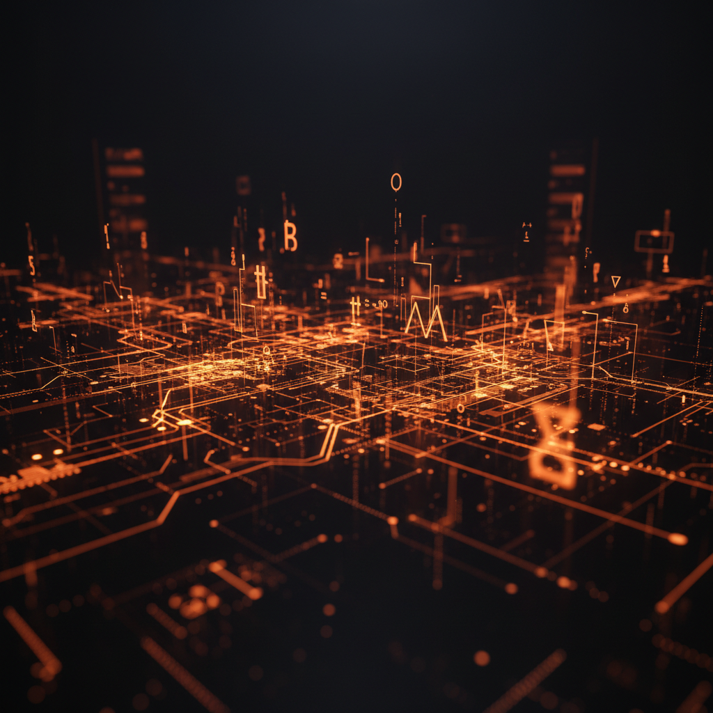 Interconnected blockchain network nodes illustrating the Sui testnet upgrade with glowing orange neon elements.