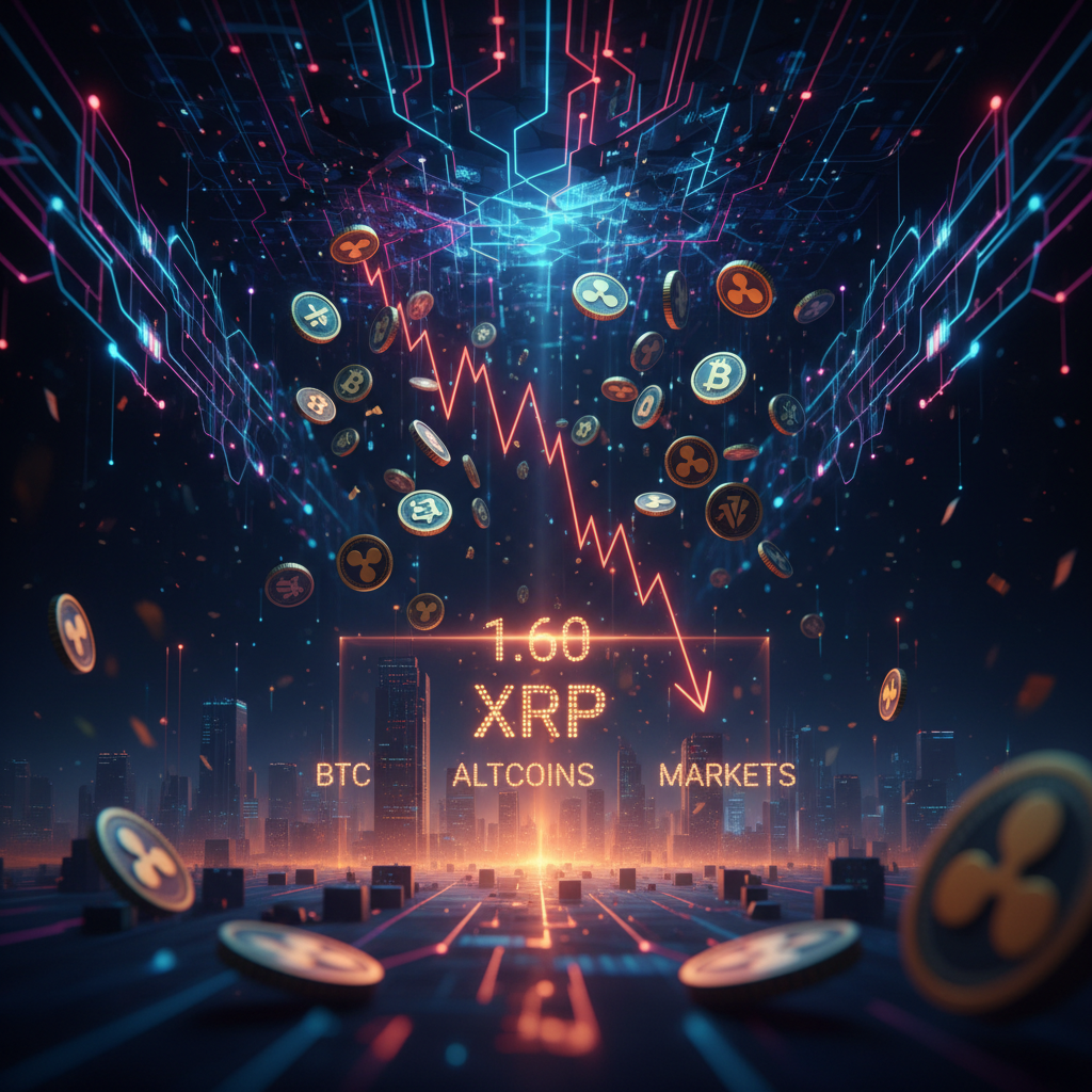 A glowing orange technical chart showing an XRP price rejection near key resistance.