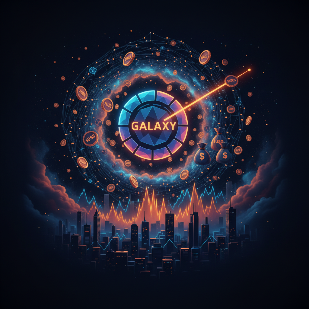 Institutional financial balance sheet reflecting a Galaxy sUSDS treasury integration in orange neon.