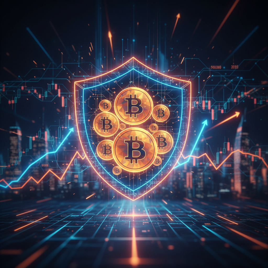 Cryptographic zero-knowledge nodes demonstrating Shielded Bitcoin privacy protocols on a dark backdrop