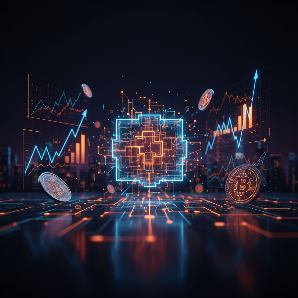 Futuristic legislative document representing the US crypto tax bill on a dark desk.