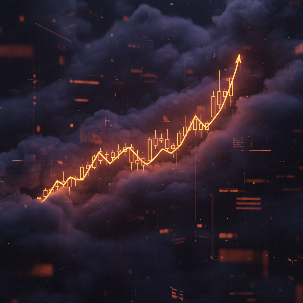 A vibrant trading chart capturing energetic Bitcoin Uptober price action across dark screens.
