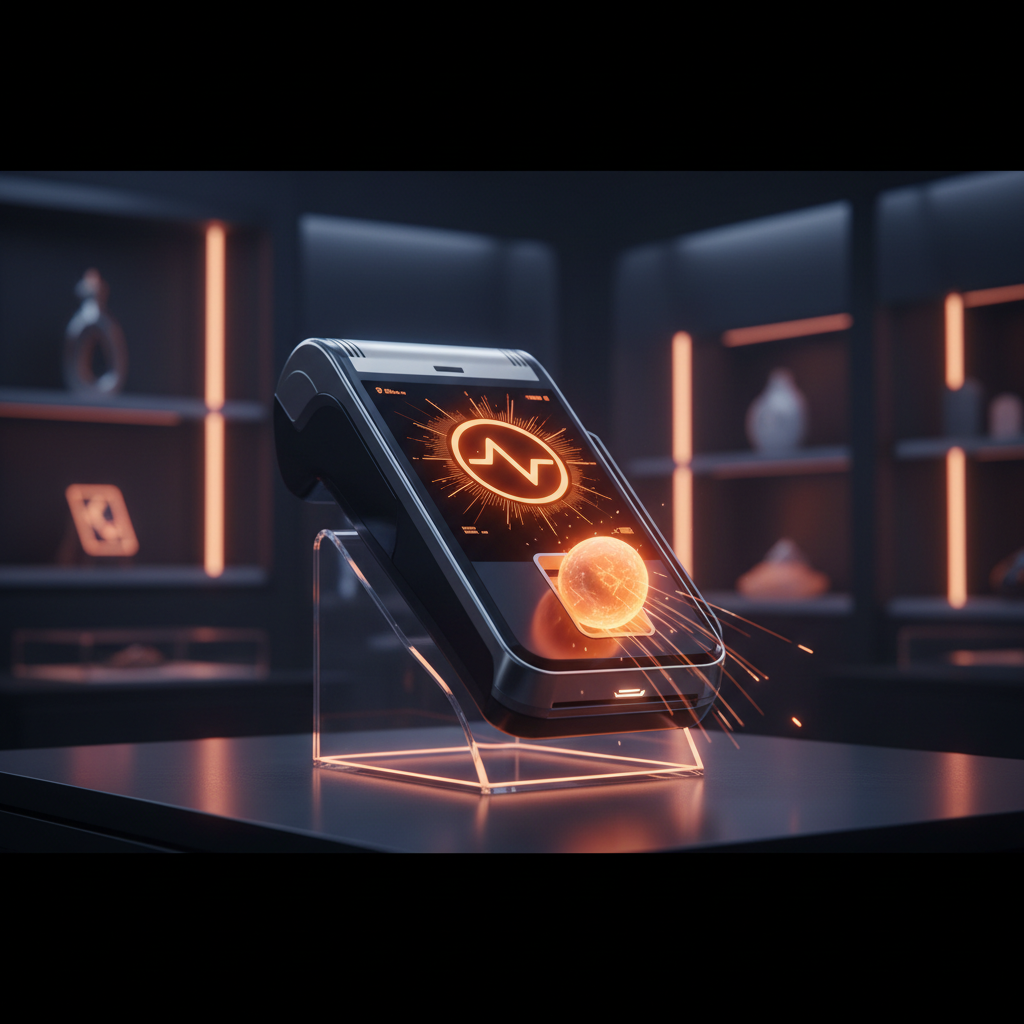 Retail storefront terminal activating a Binance Pay Japan integration transaction with instant yen settlements.