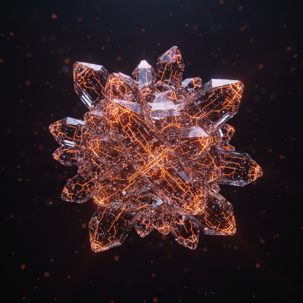 A glowing cryptographic node illustrating a Quant QNT price prediction analysis scene.