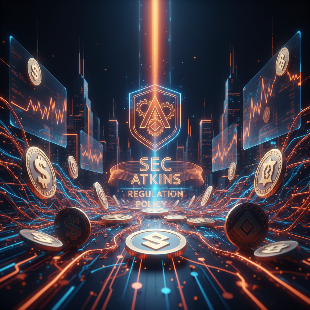 A formal financial regulatory setting illustrating SEC custody rules with neon orange digital elements.
