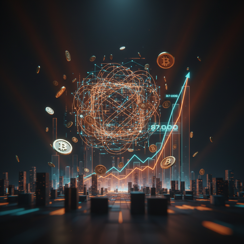 Modern financial charts showing crypto price resilience after the US economy added 29k jobs.